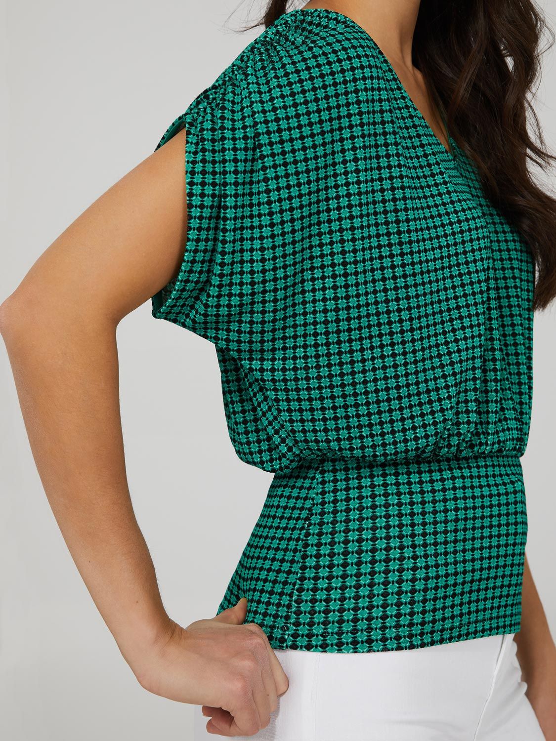 Dolman Sleeve Pleated V-Neck Top sold by Suzy Shier product image thumbnail 5