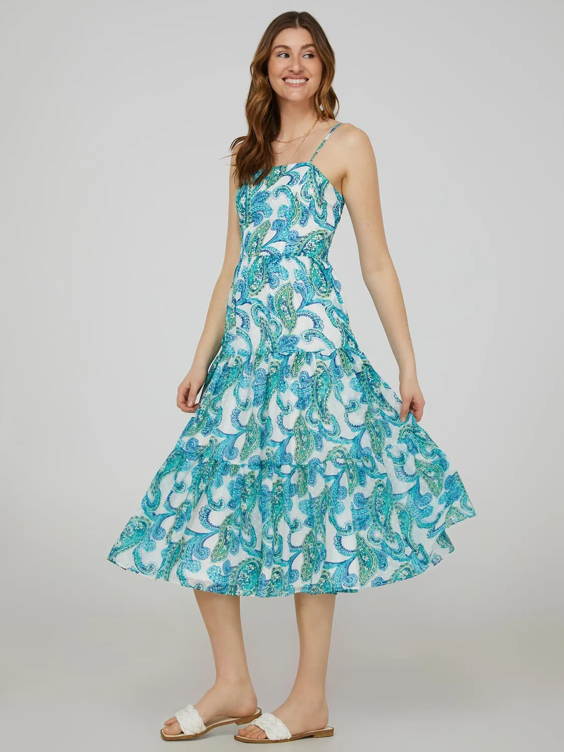 Printed 3-Tier Midi Dress sold by Suzy Shier product image thumbnail 2