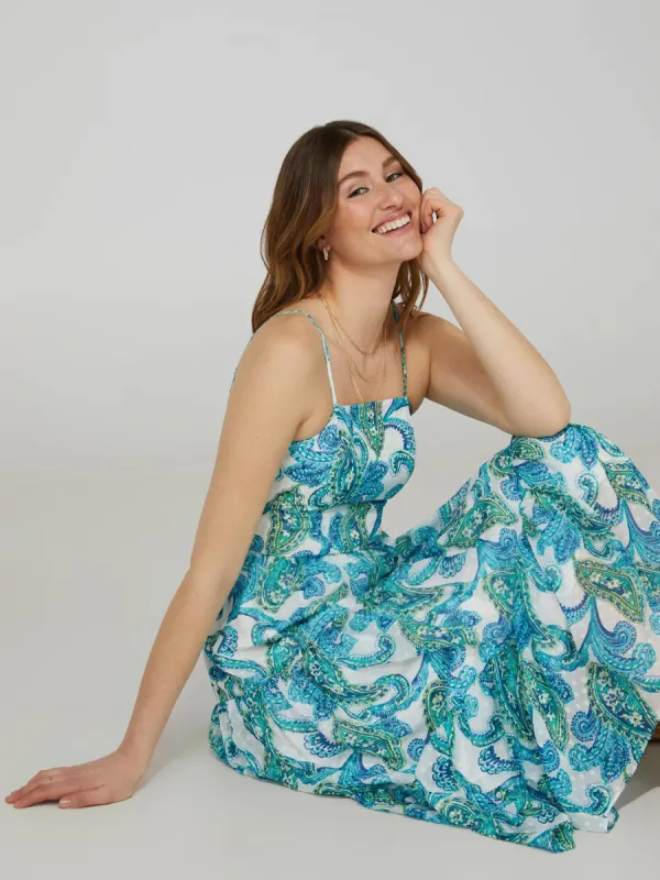 Printed 3-Tier Midi Dress sold by Suzy Shier
