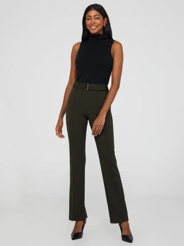 High-Waisted Flare Leg Pants With Belt sold by Suzy Shier