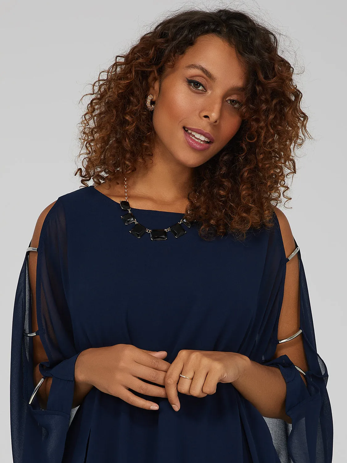 Chiffon Shift Dress sold by Suzy Shier product image thumbnail 3