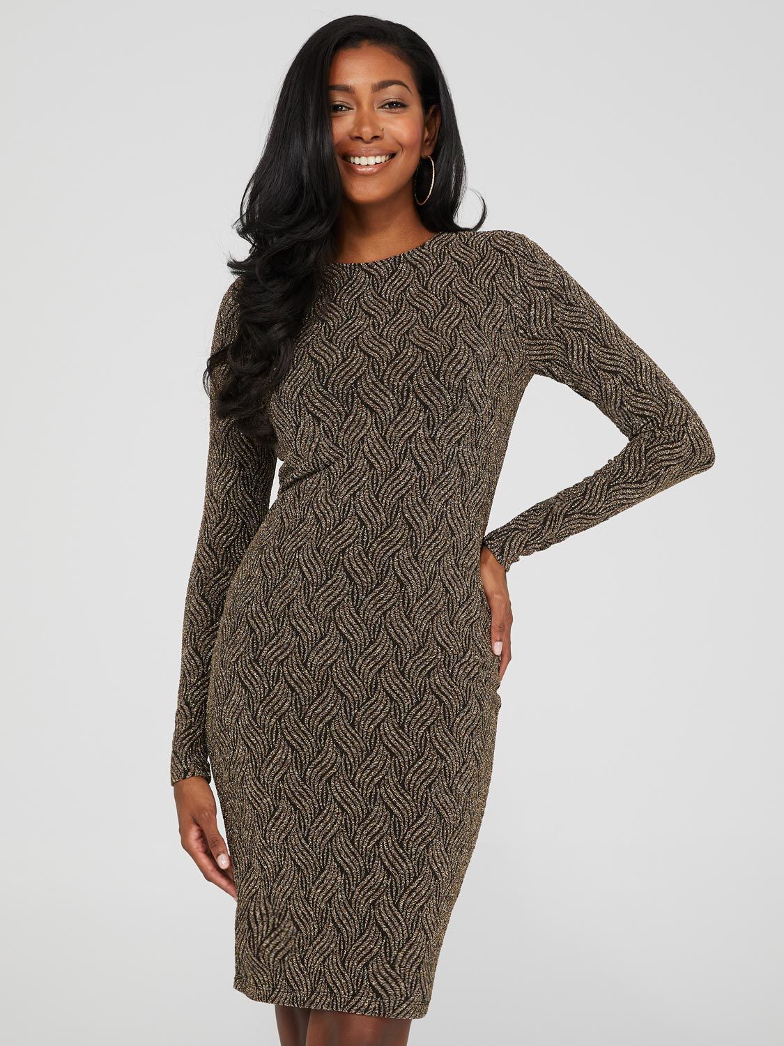 Shimmer Jacquard Bodycon Dress sold by Suzy Shier product image thumbnail 2