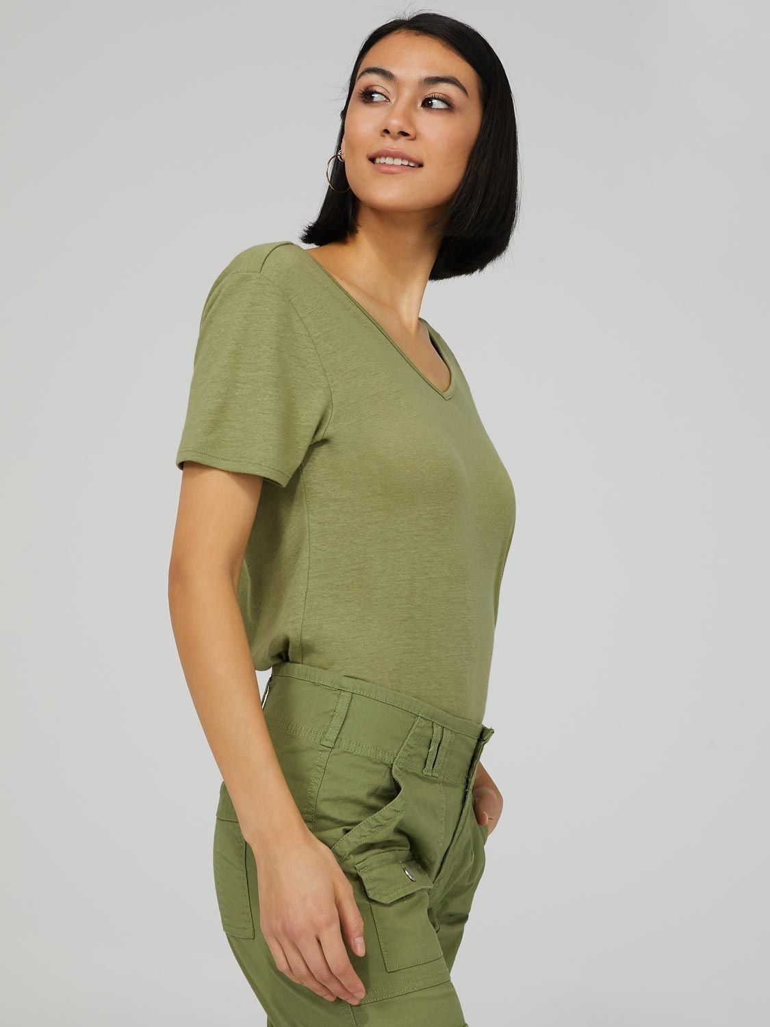 V-Neck Top With Lace Trim Back sold by Suzy Shier product image thumbnail 8