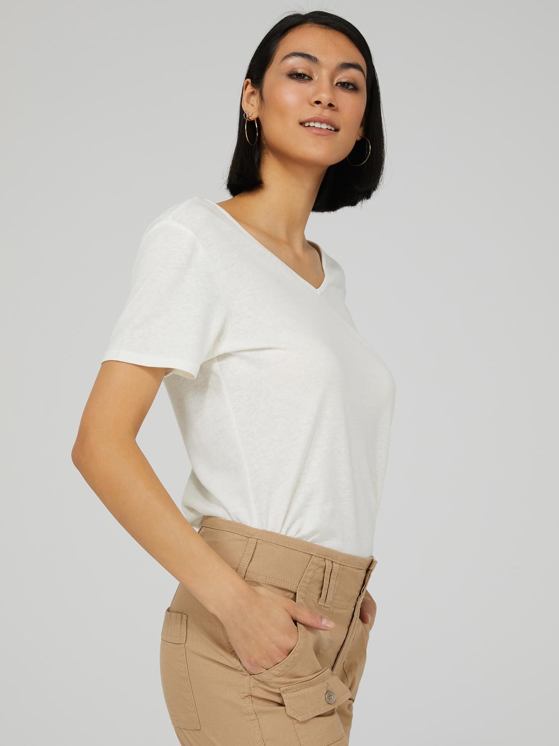 V-Neck Top With Lace Trim Back sold by Suzy Shier product image thumbnail 3