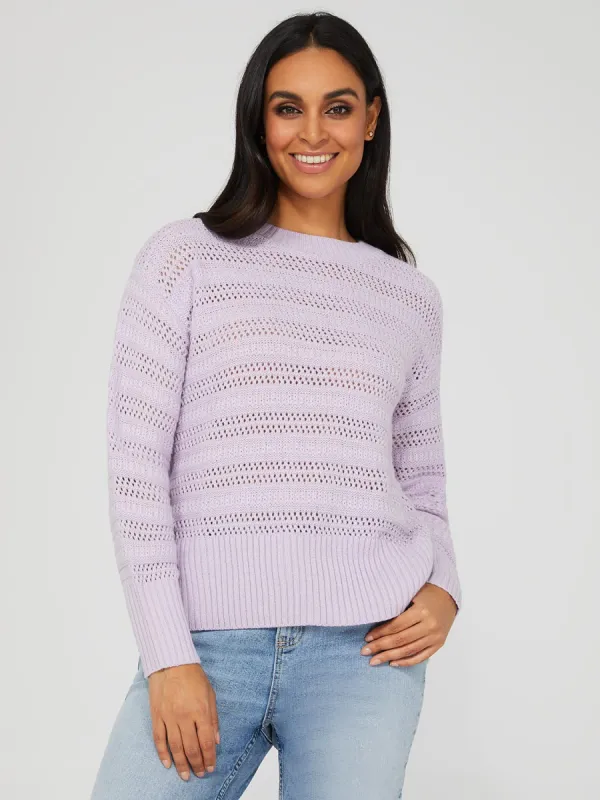 Crew Neck Drop Shoulder Sweater sold by Suzy Shier