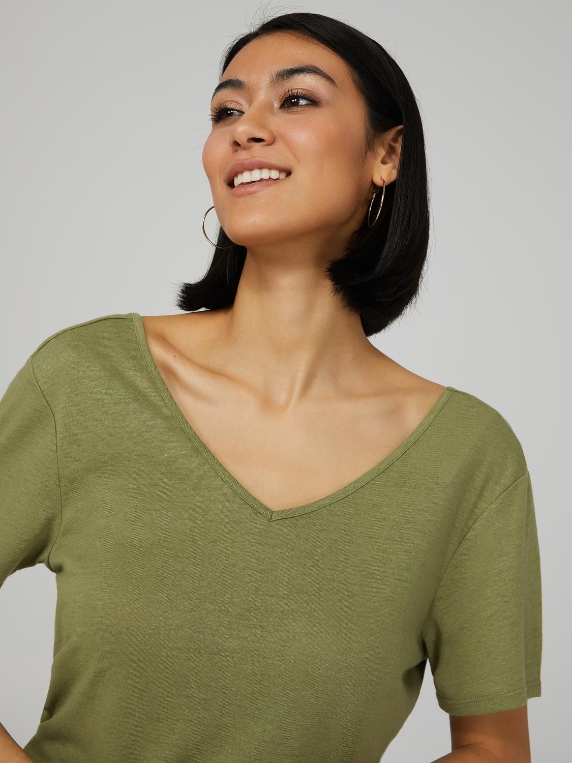 V-Neck Top With Lace Trim Back sold by Suzy Shier product image thumbnail 7