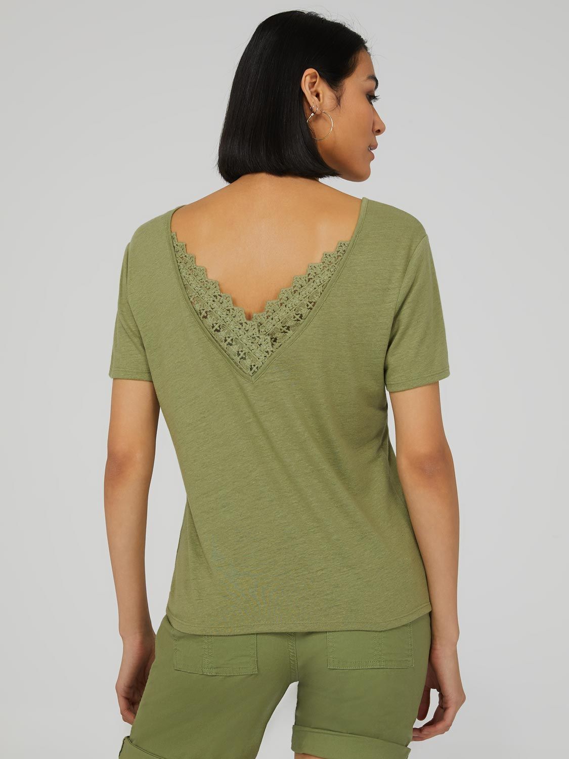V-Neck Top With Lace Trim Back sold by Suzy Shier product image thumbnail 6