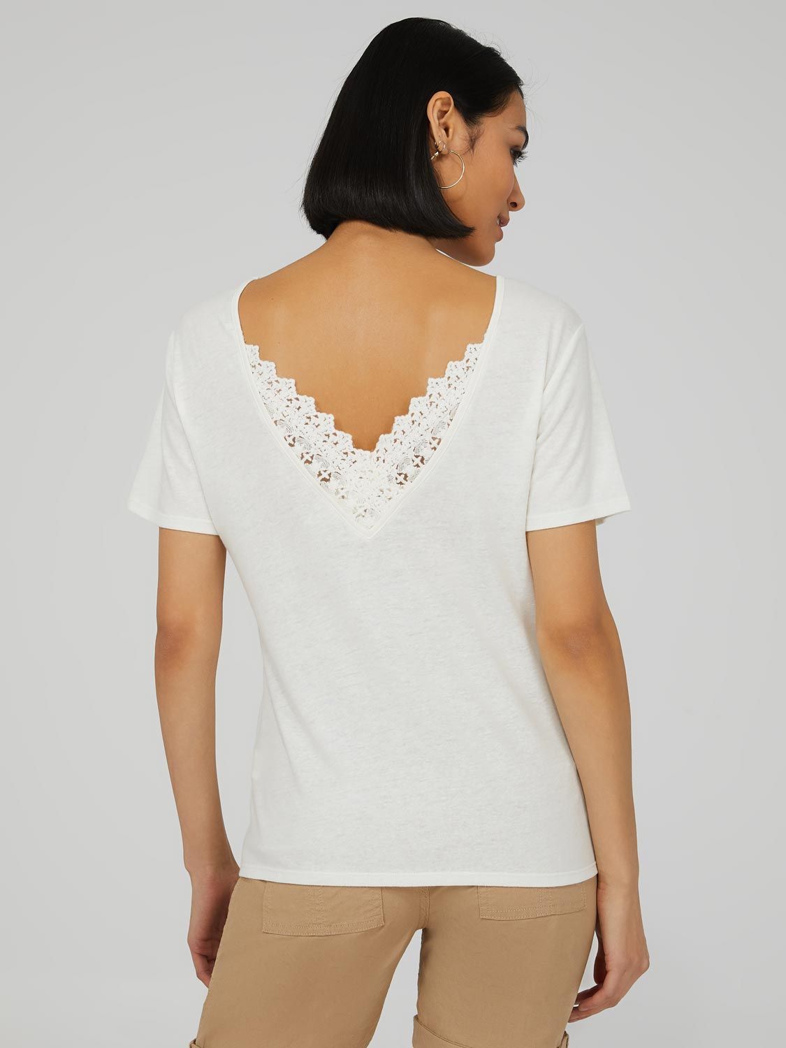 V-Neck Top With Lace Trim Back sold by Suzy Shier product image thumbnail 4