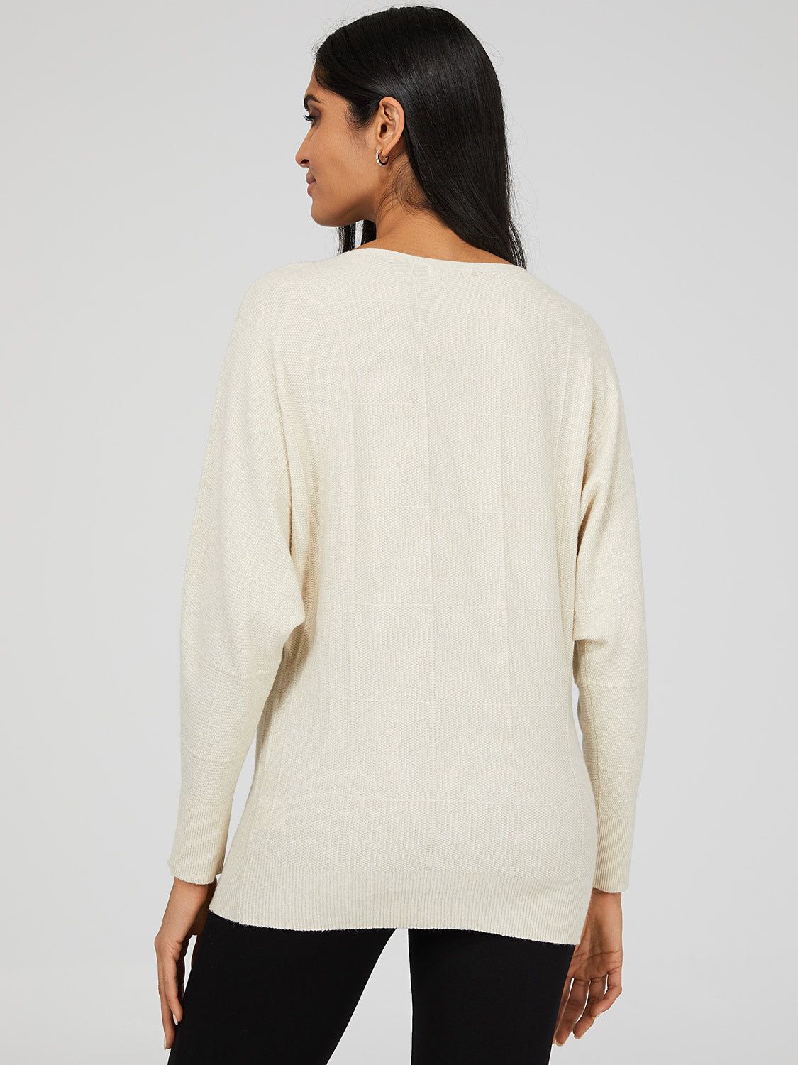 Textured Sweater With Grid Details sold by Suzy Shier product image thumbnail 5