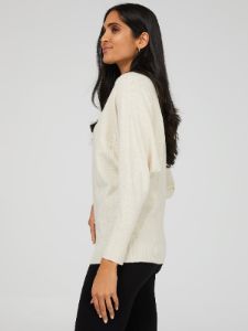 Textured Sweater With Grid Details sold by Suzy Shier