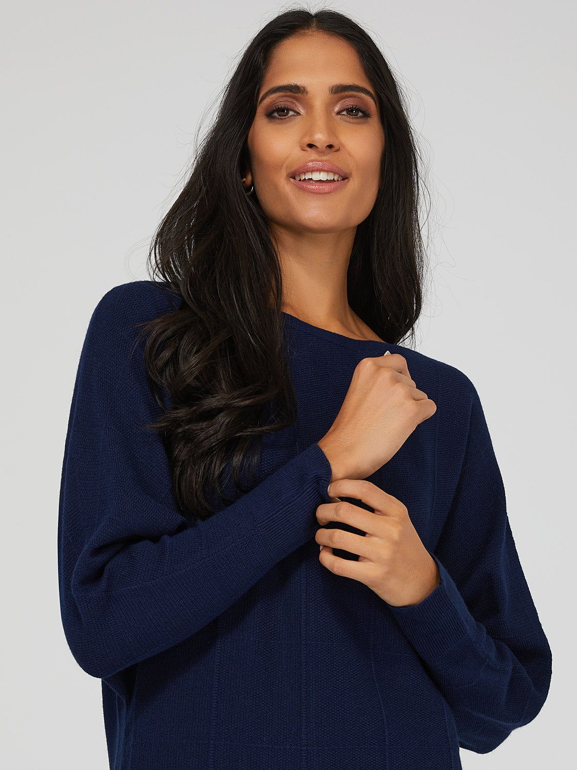 Textured Sweater With Grid Details sold by Suzy Shier product image thumbnail 8