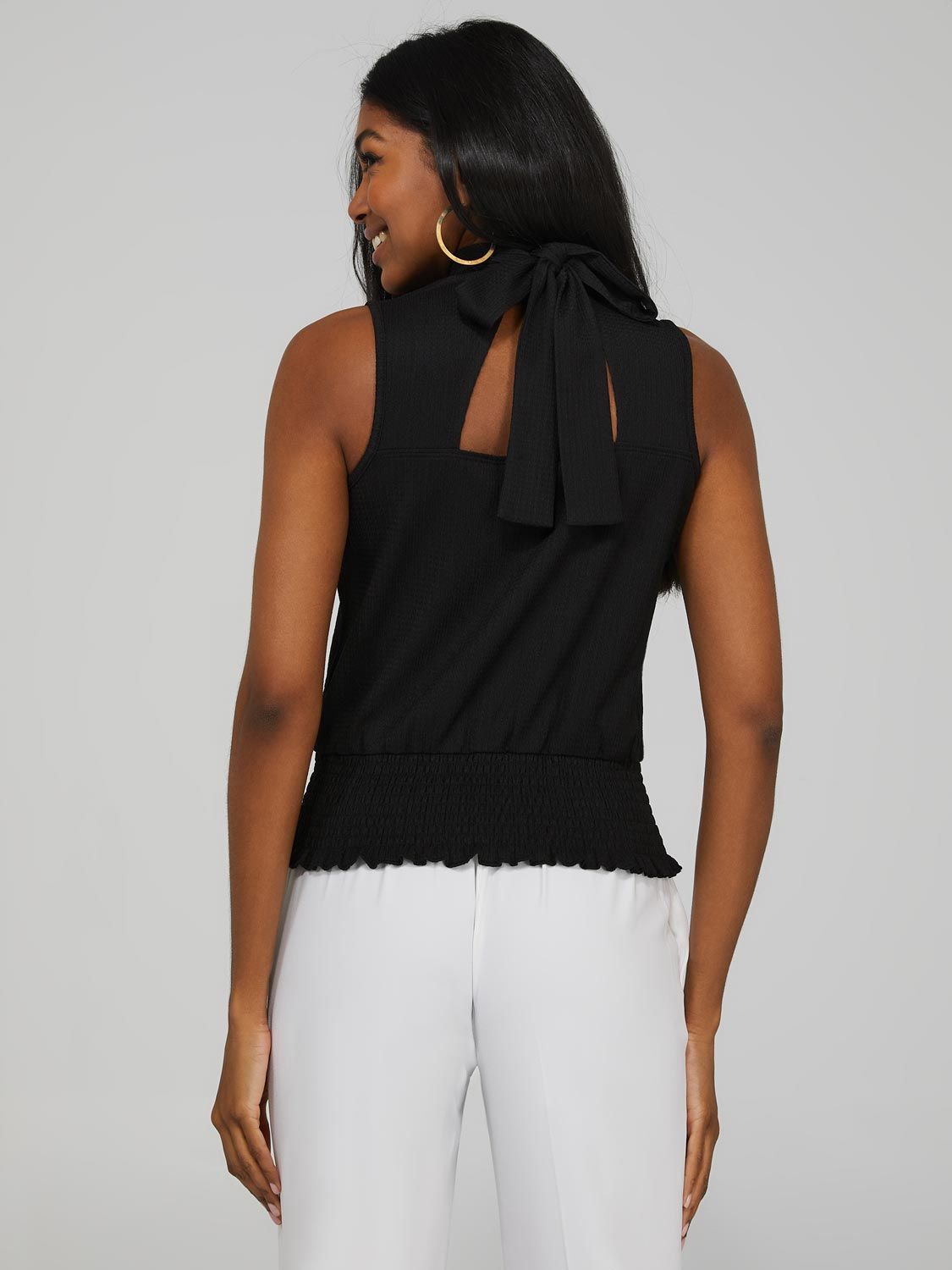 Sleeveless Mock Neck Top With Back Cut-Out sold by Suzy Shier product image thumbnail 10
