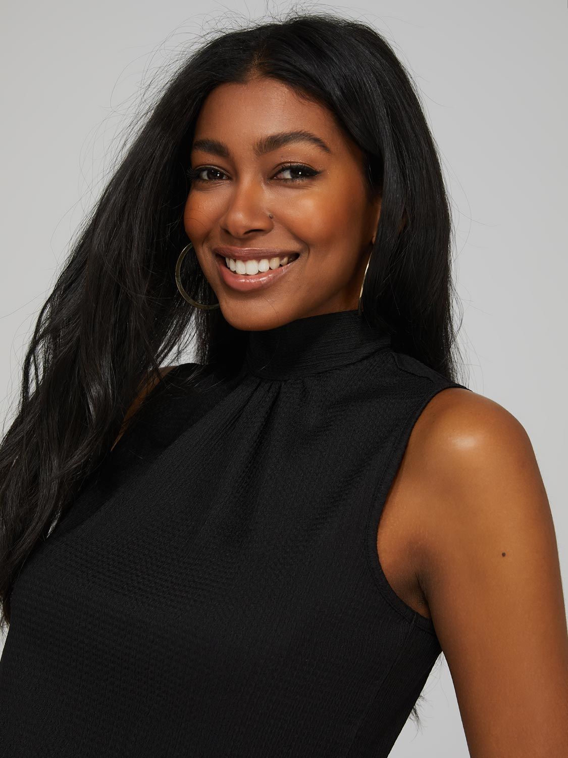 Sleeveless Mock Neck Top With Back Cut-Out sold by Suzy Shier product image thumbnail 8