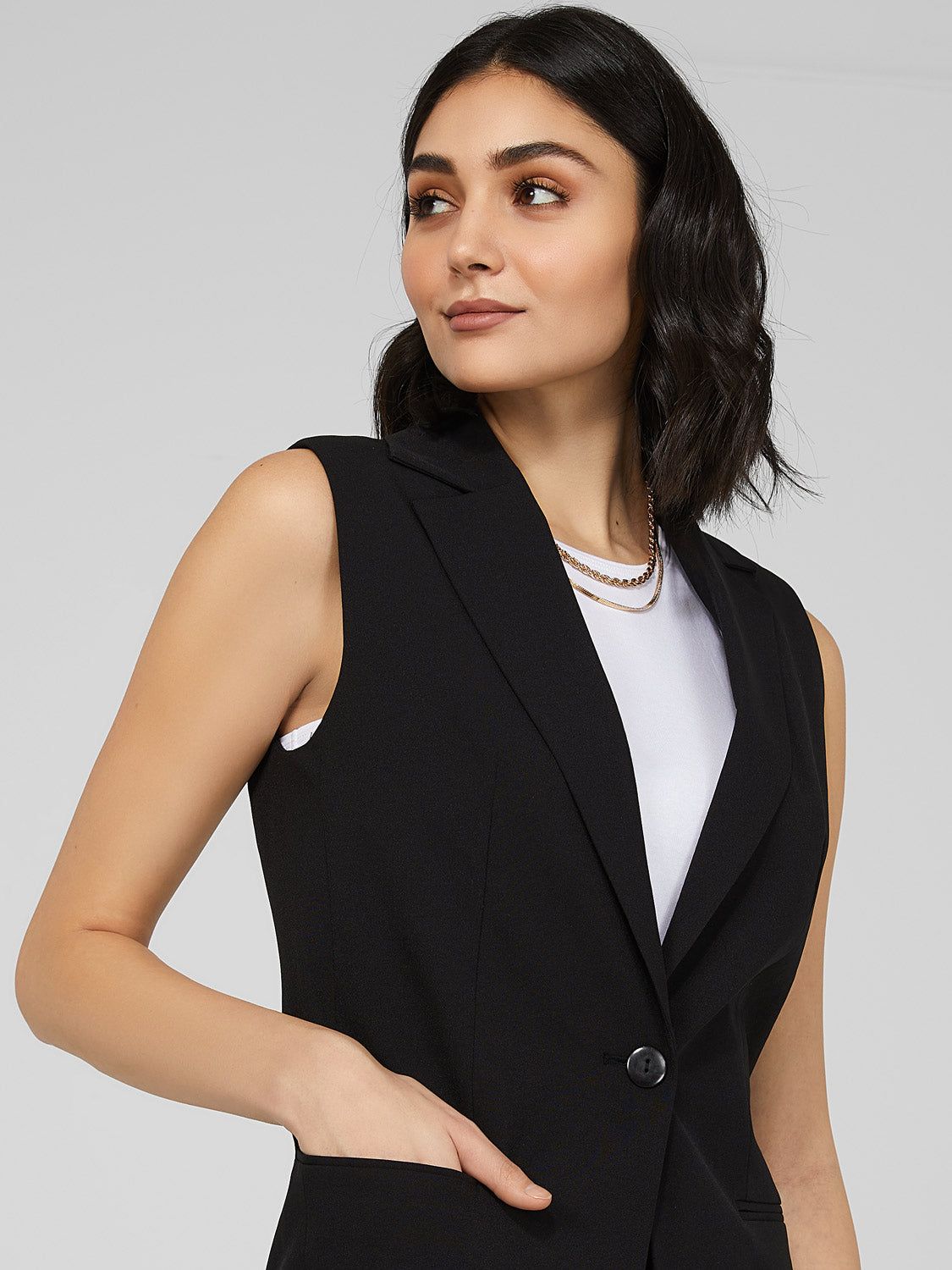 Sleeveless One-Button Blazer sold by Suzy Shier product image thumbnail 12