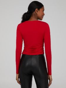 Asymmetrical Ruched Neck Blouse sold by Suzy Shier