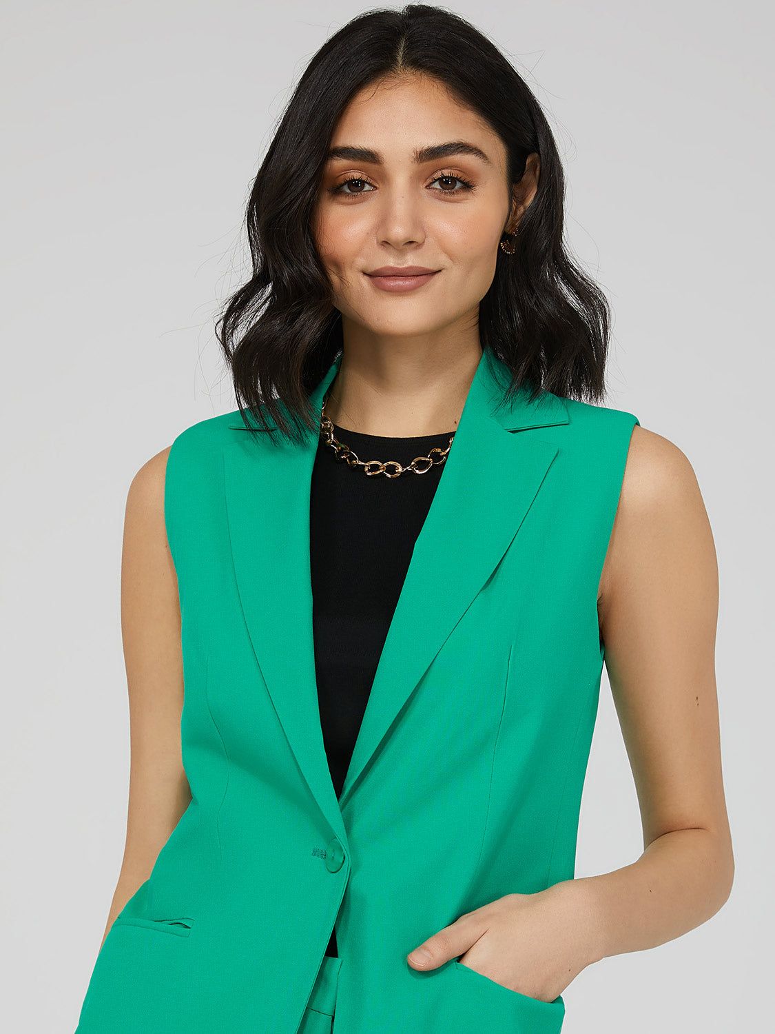 Sleeveless One-Button Blazer sold by Suzy Shier product image thumbnail 7