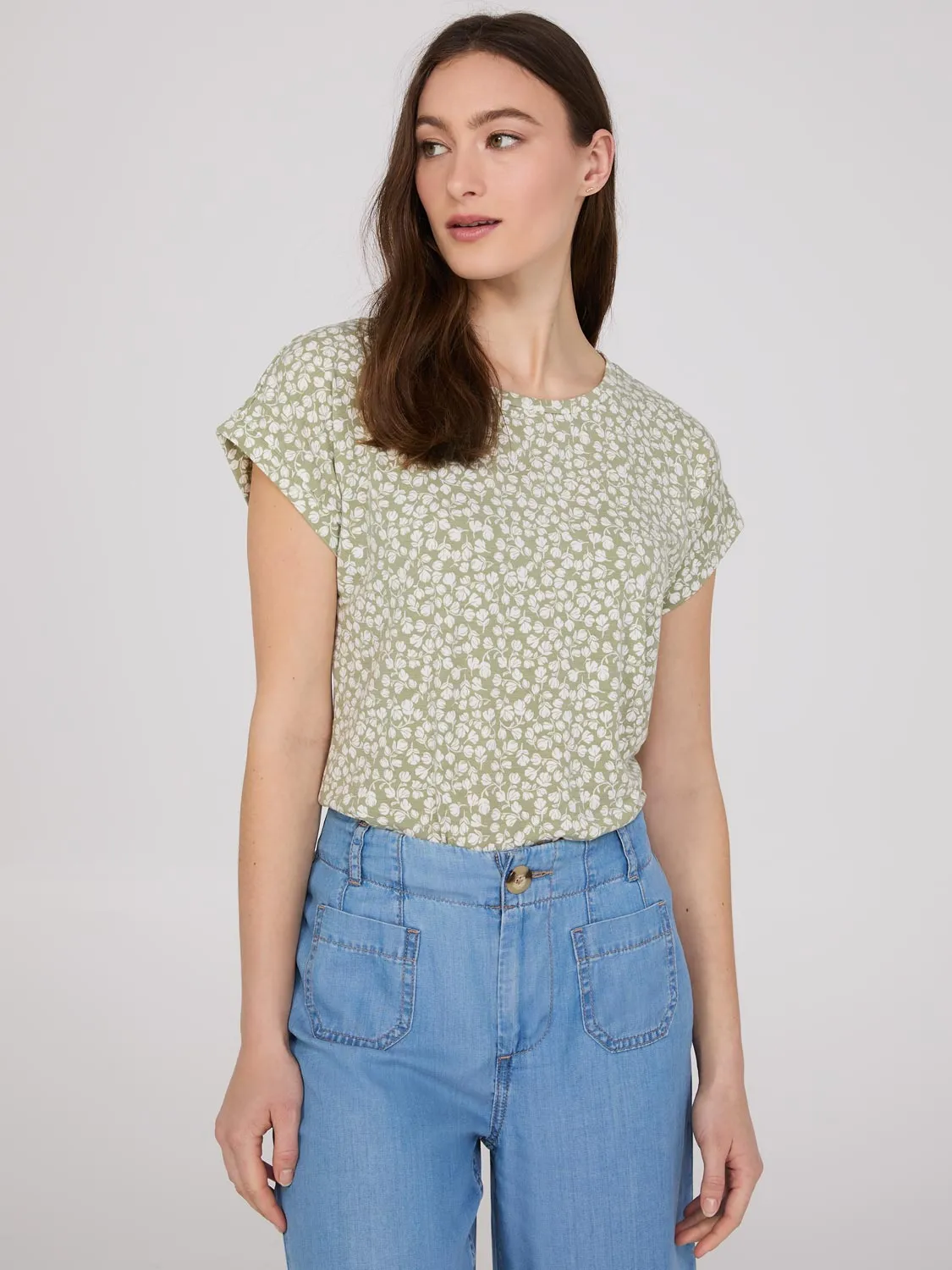 Floral Print Cuffed Dolman Sleeve Top sold by Suzy Shier product image thumbnail 2