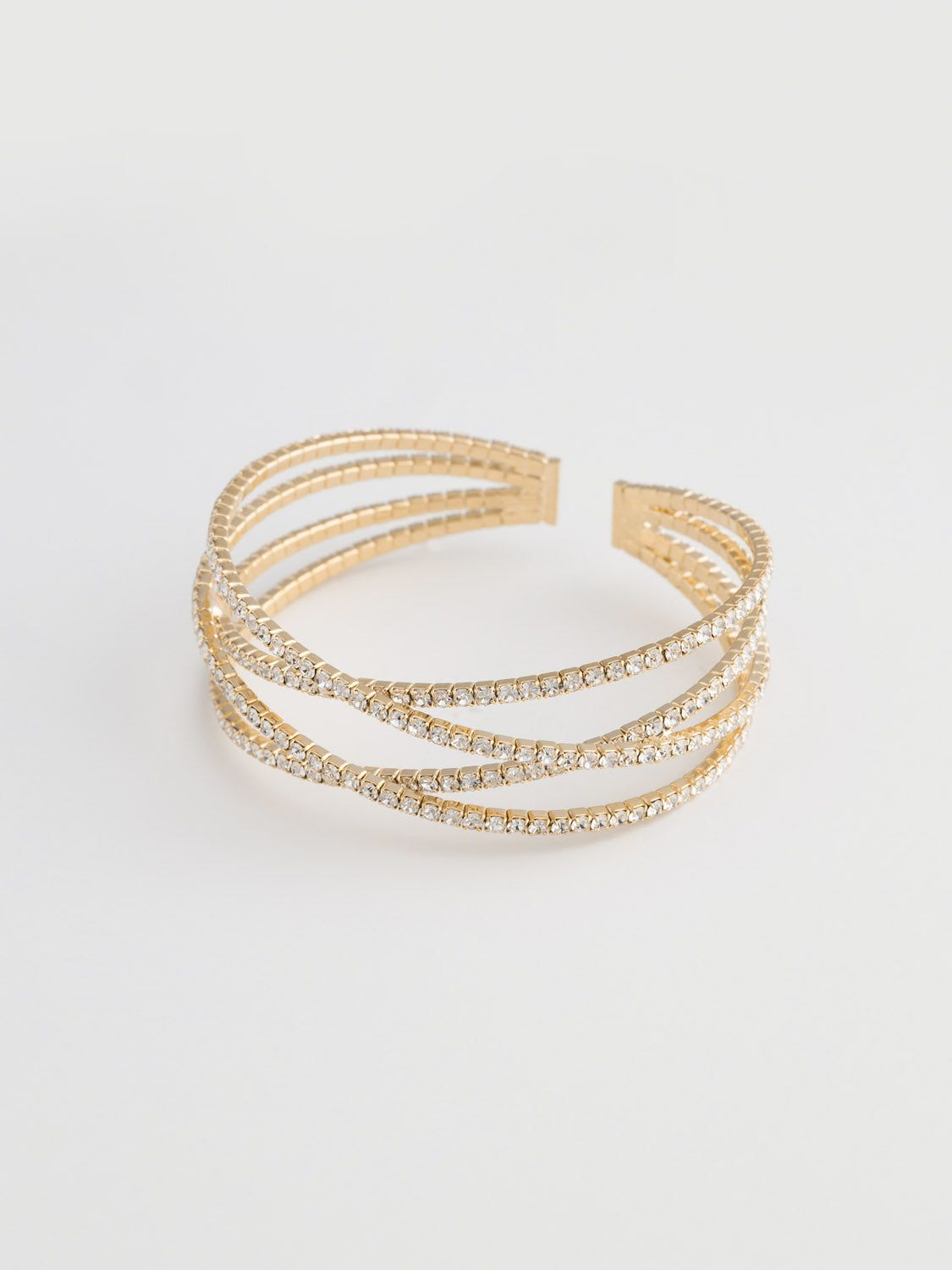 Jewelled Criss-Cross Open Cuff sold by Suzy Shier product image thumbnail 2