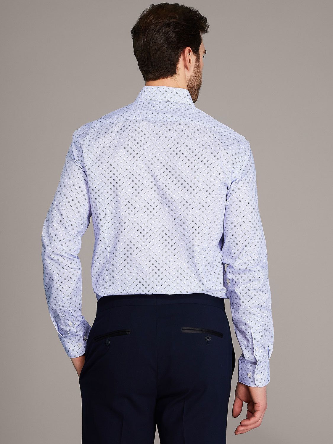 Micro Polka Dot Printed Slim Fit Dress Shirt sold by Suzy Shier product image thumbnail 2