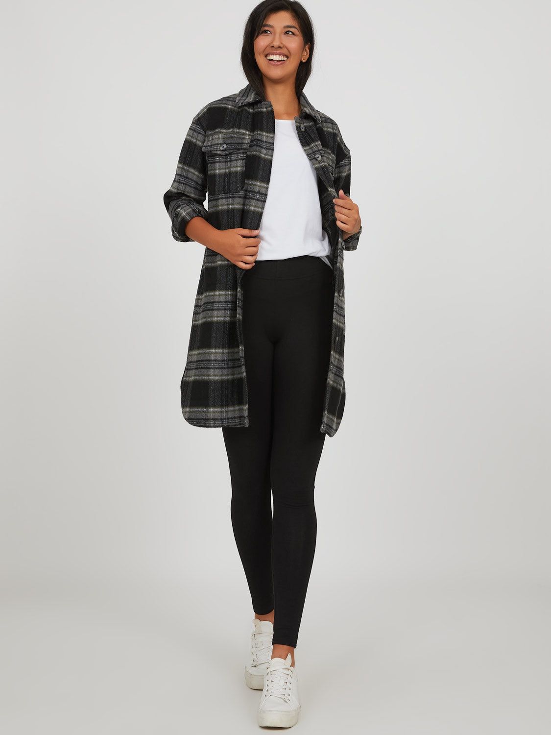 Long Plaid Shacket sold by Suzy Shier product image thumbnail 2
