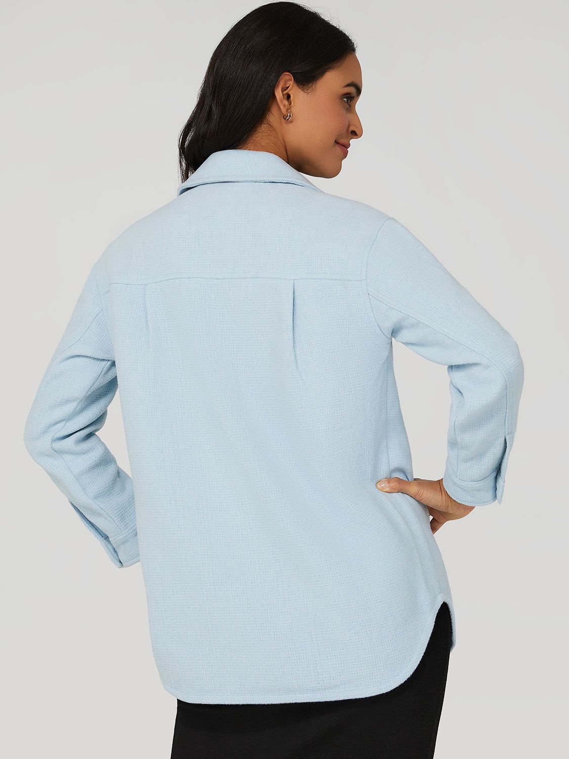 Textured Button-Down Shacket sold by Suzy Shier product image thumbnail 4