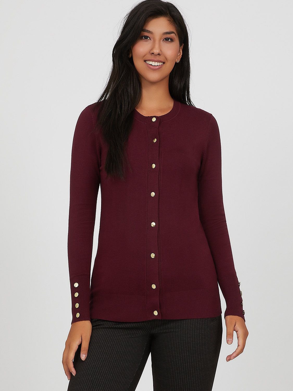 Long Sleeve Crew Neck Cardigan sold by Suzy Shier