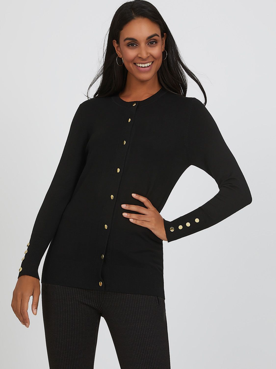 Long Sleeve Crew Neck Cardigan sold by Suzy Shier product image thumbnail 9