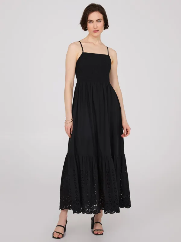 Eyelet Tiered Spaghetti Strap Maxi Dress sold by Suzy Shier