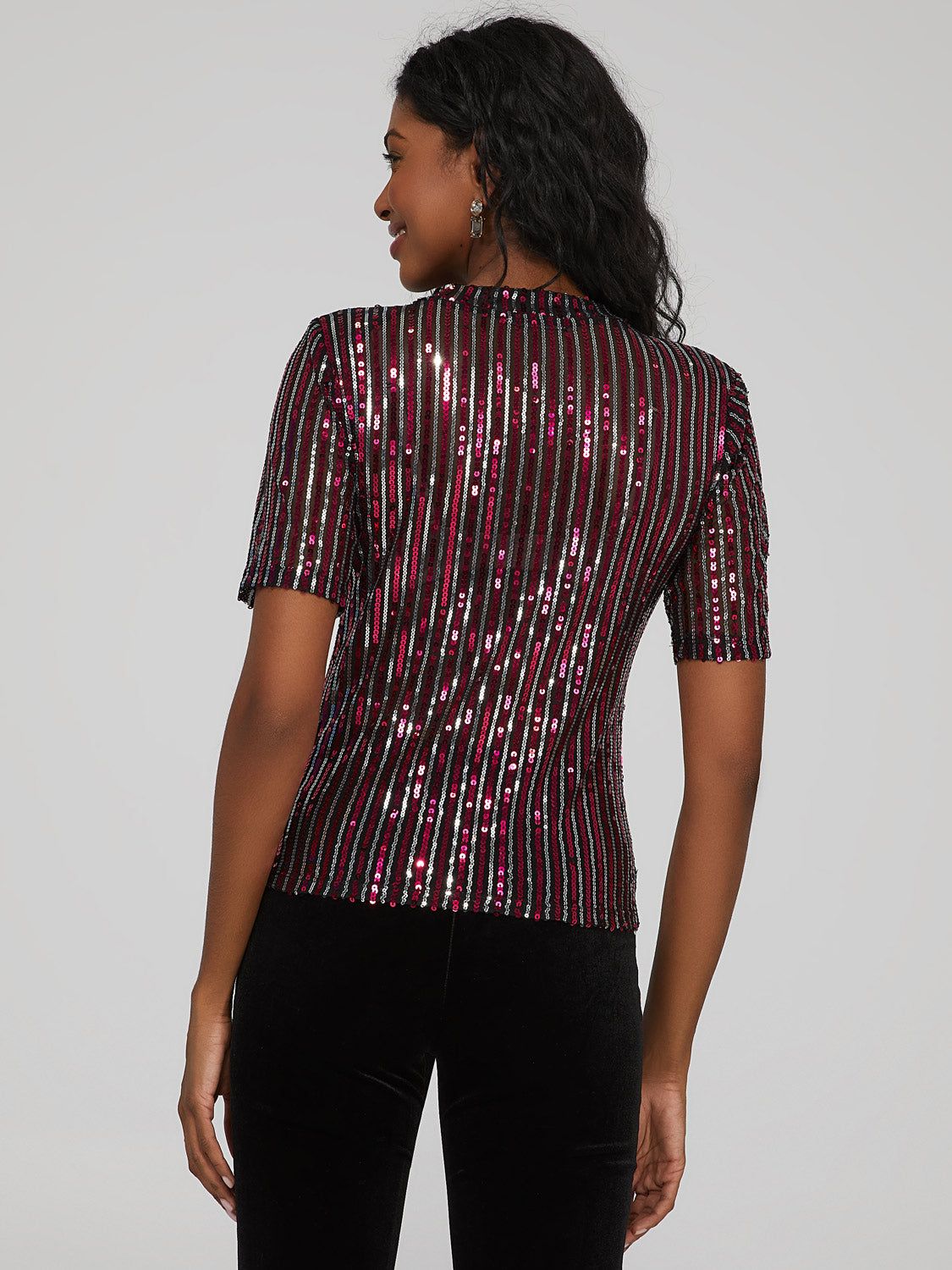 Sequin Mesh Party Top sold by Suzy Shier product image thumbnail 5