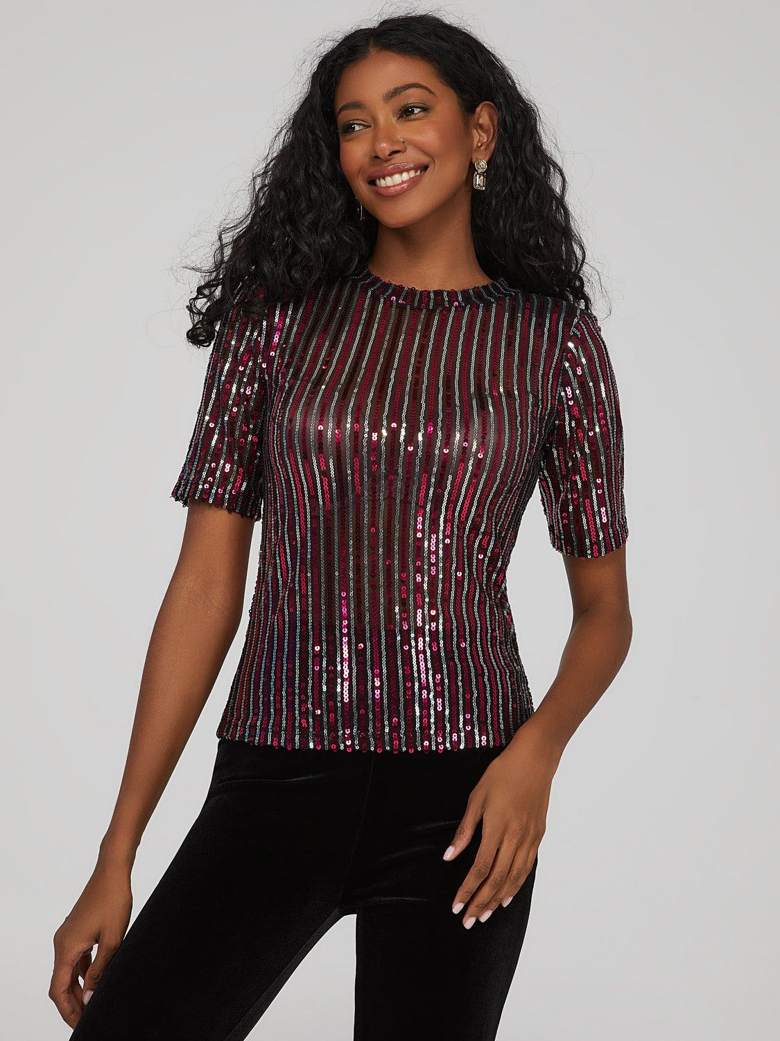 Sequin Mesh Party Top sold by Suzy Shier product image thumbnail 4