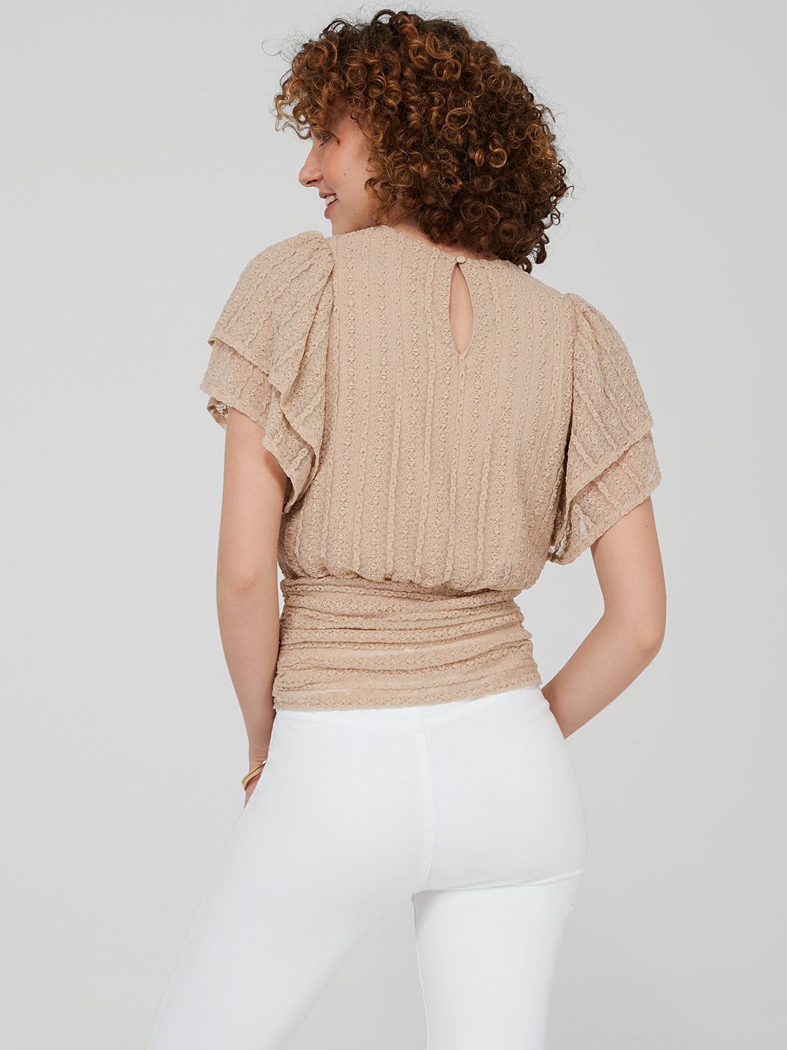 Double Ruffle Sleeve Lace Top sold by Suzy Shier product image thumbnail 16