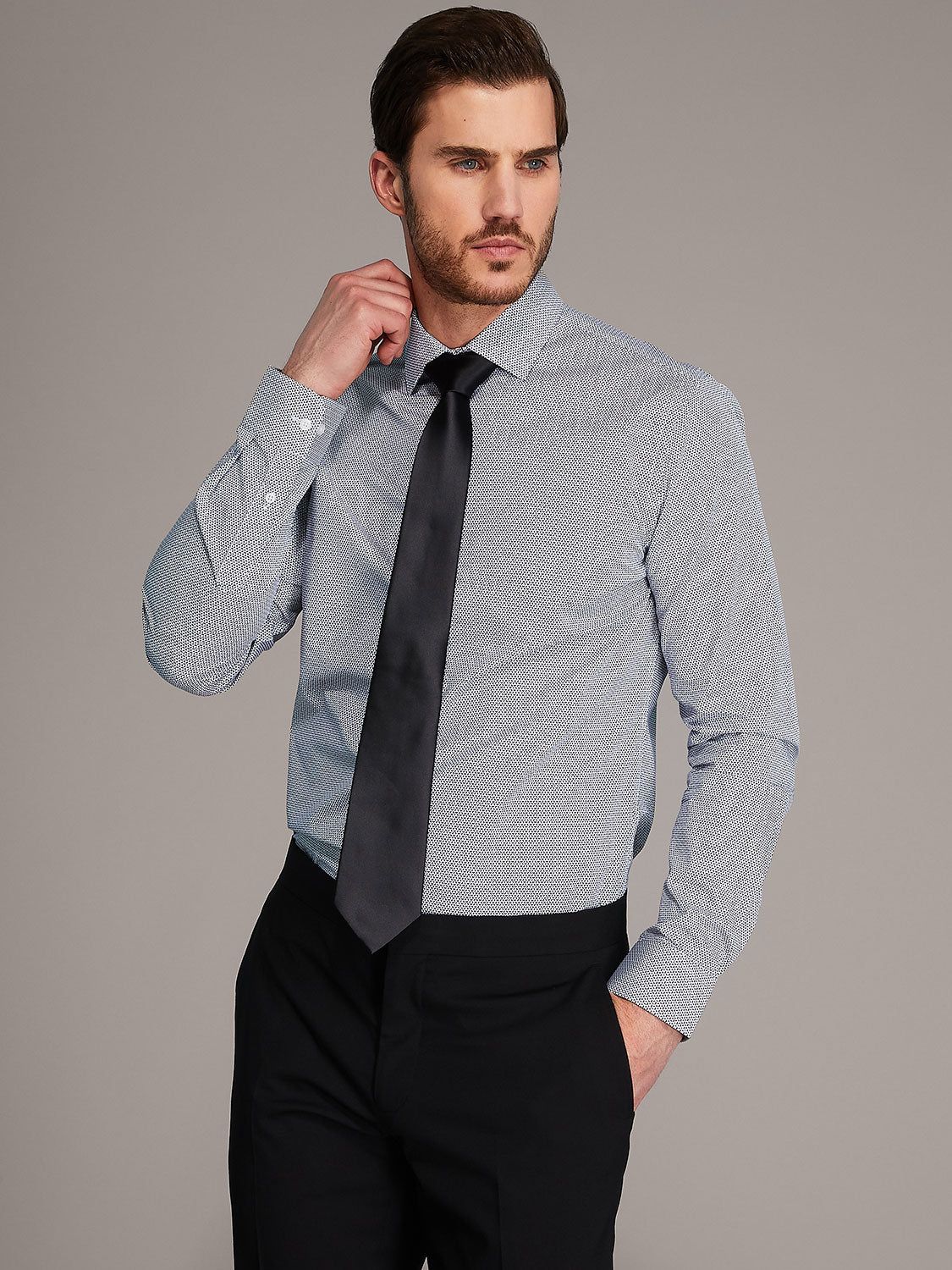 Geometric Printed Slim Fit Dress Shirt sold by Suzy Shier