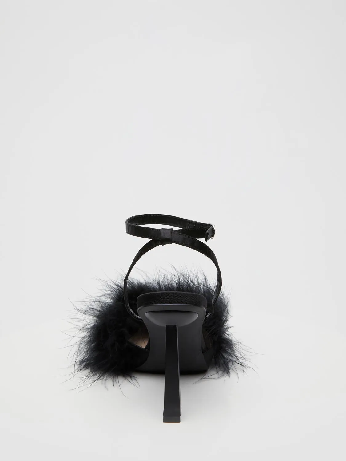 Satin Pointed-Toe Feather High Heel Sandal sold by Suzy Shier product image thumbnail 4