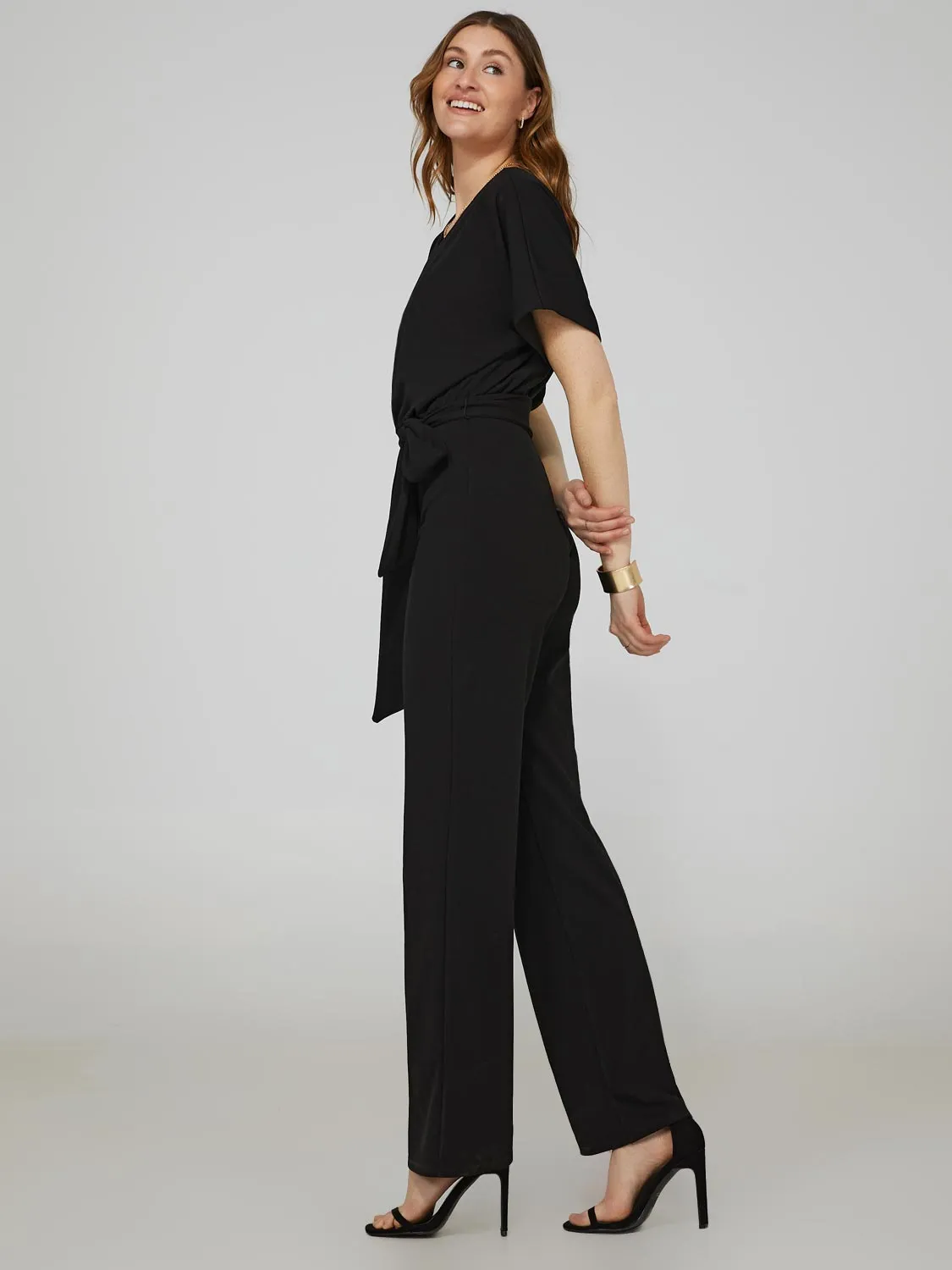 Dolman Sleeve V-Front Wide Leg Jumpsuit sold by Suzy Shier product image thumbnail 4