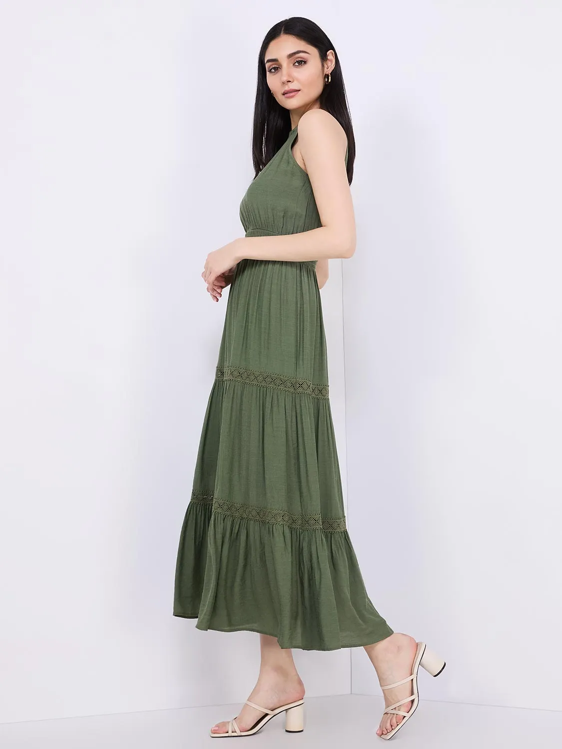 Halter Neck Tiered Maxi Dress sold by Suzy Shier product image thumbnail 4