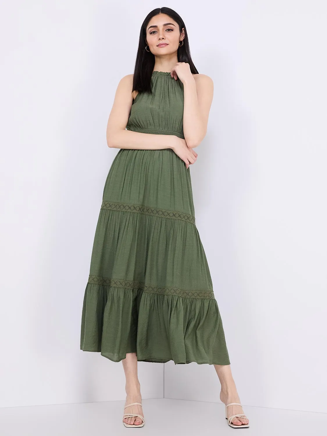 Halter Neck Tiered Maxi Dress sold by Suzy Shier product image thumbnail 3