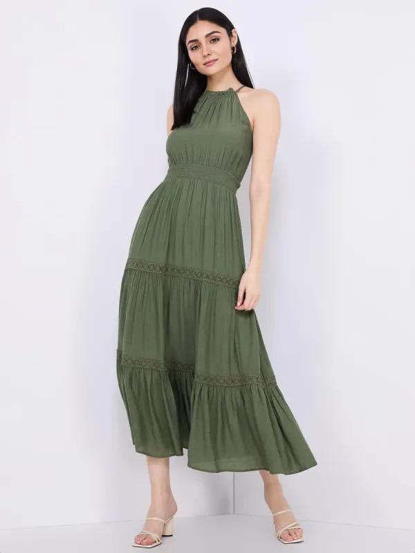 Halter Neck Tiered Maxi Dress sold by Suzy Shier