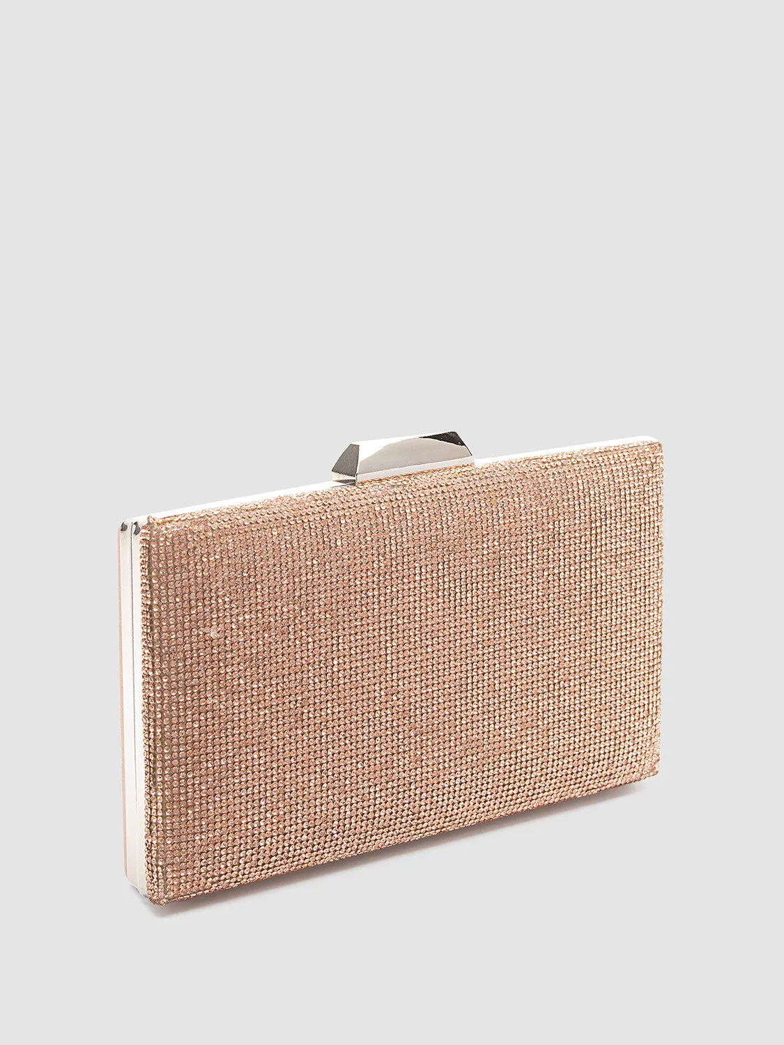 Rhinestone Minaudiere With Metal Clasp sold by Suzy Shier product image thumbnail 5