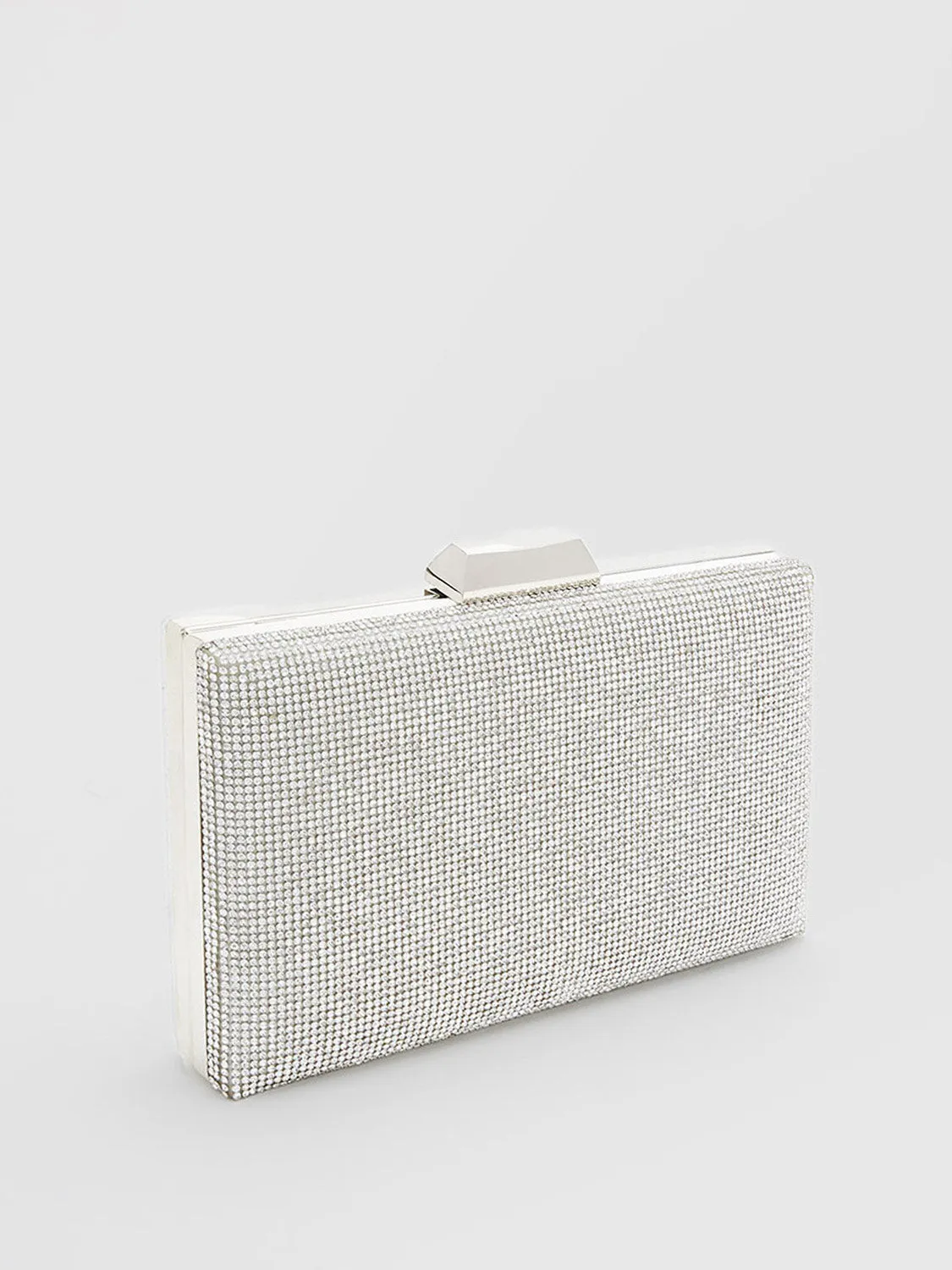 Rhinestone Minaudiere With Metal Clasp sold by Suzy Shier product image thumbnail 3