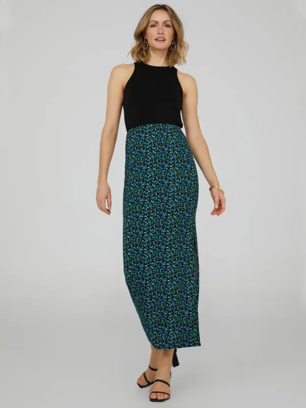 Printed Maxi Skirt With Side Slit sold by Suzy Shier