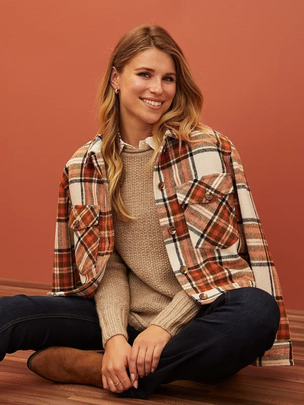 Plaid Waisted Shacket sold by Suzy Shier