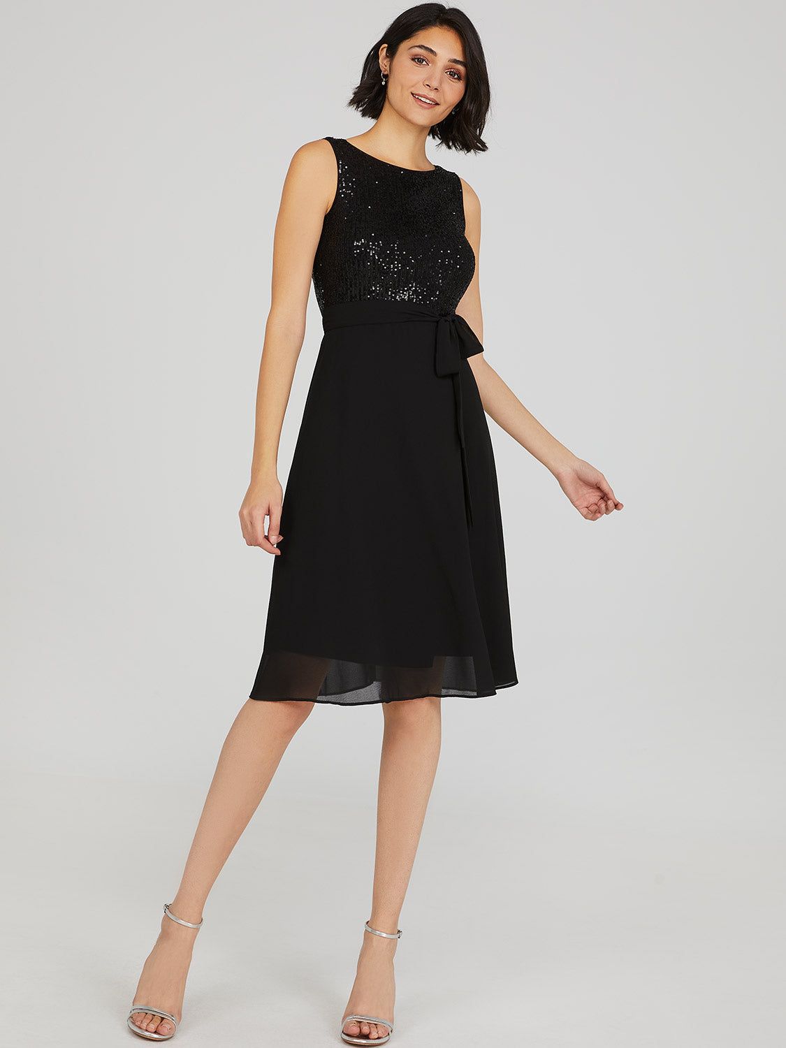 V-Back Sequin Fit And Flare Occasion Dress sold by Suzy Shier product image thumbnail 2