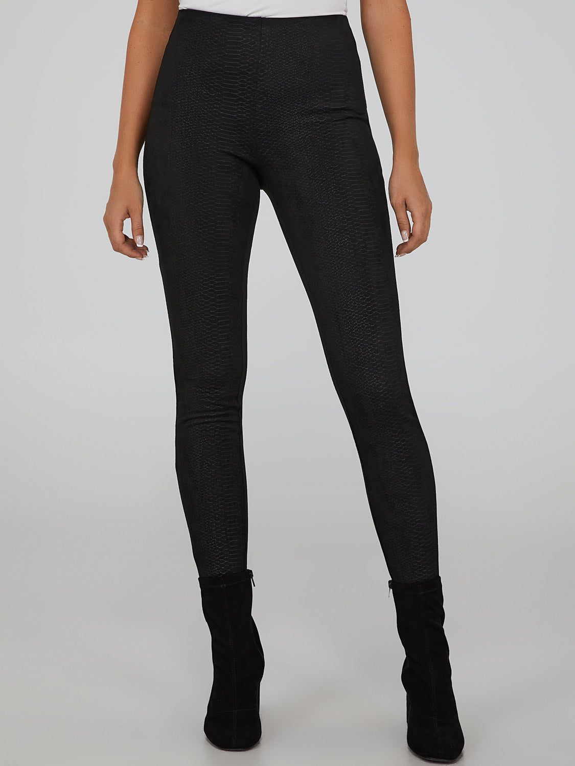 Suede Snakeskin Textured Pants sold by Suzy Shier