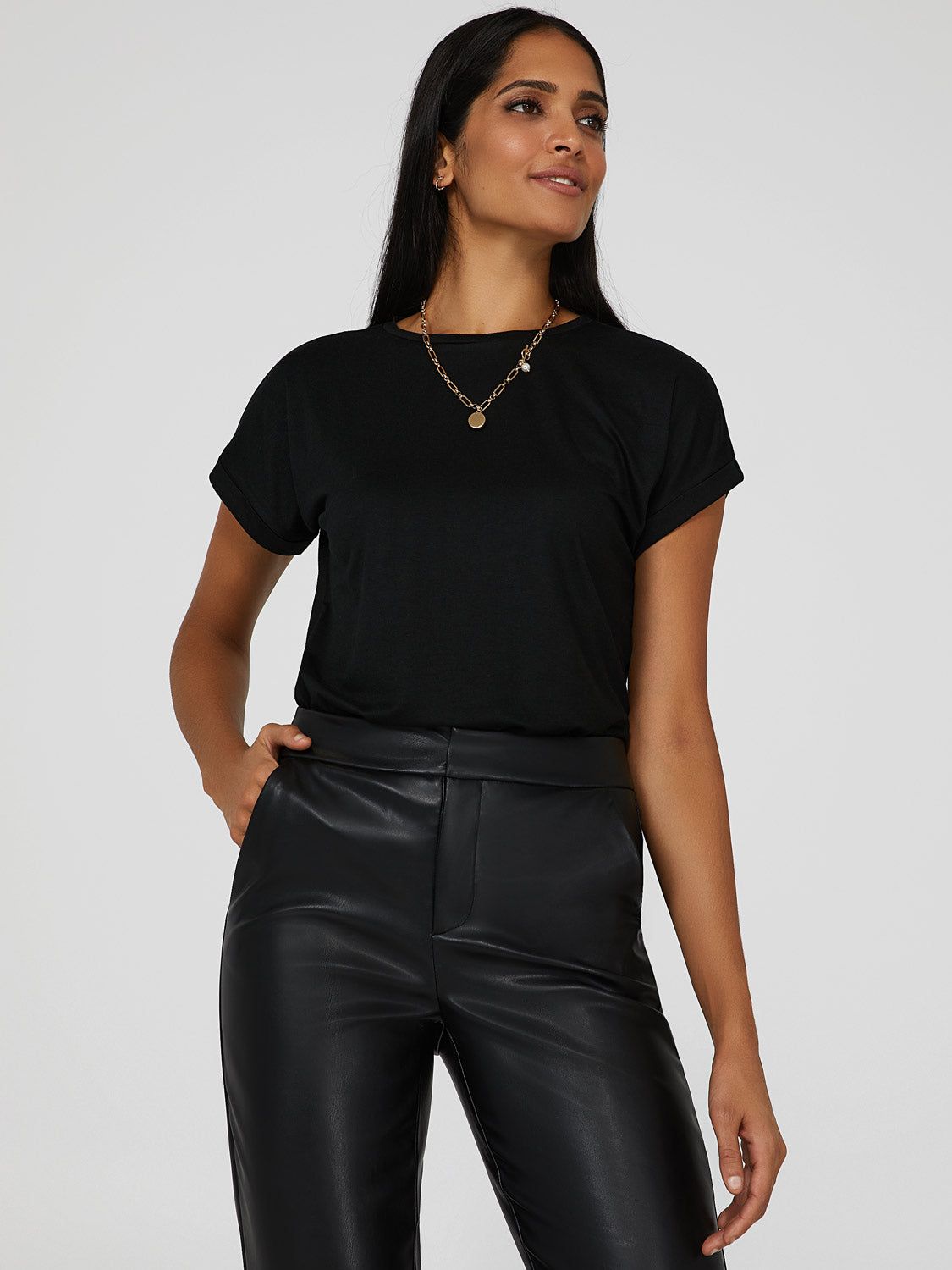 Cuffed Dolman Sleeve T-Shirt sold by Suzy Shier