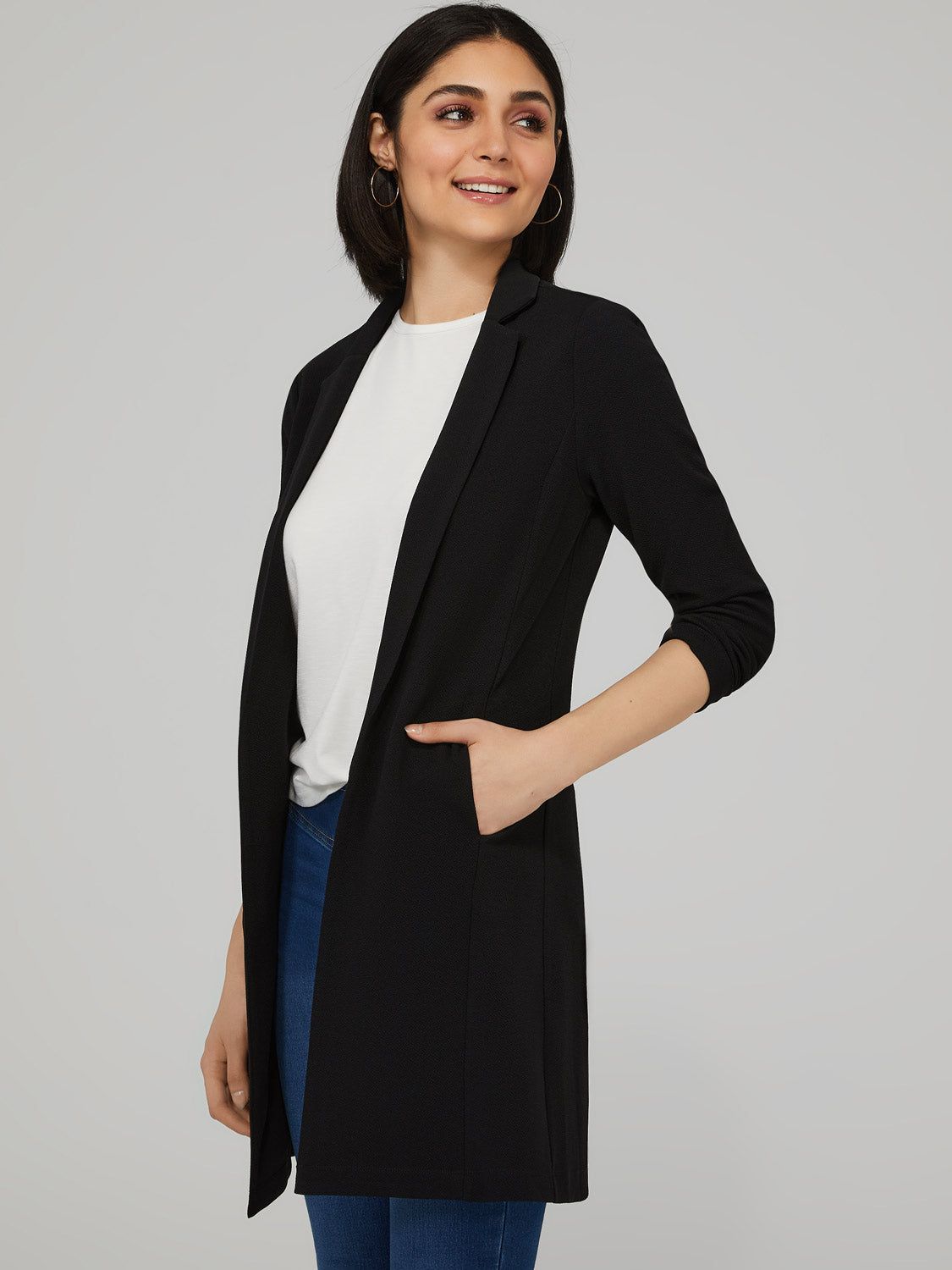 Open-Front Longline Blazer sold by Suzy Shier product image thumbnail 6