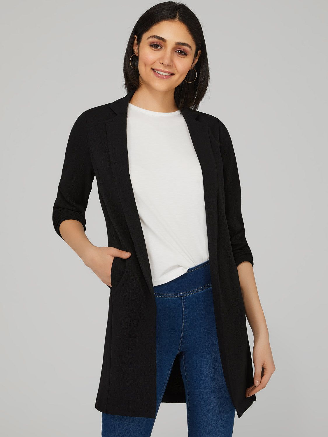 Open-Front Longline Blazer sold by Suzy Shier product image thumbnail 5