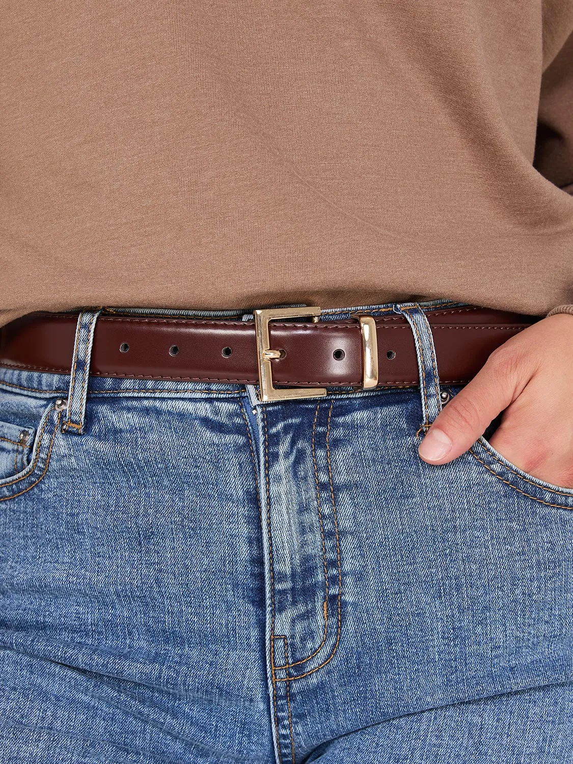 2-Pack Of Gold Buckle Belts sold by Suzy Shier