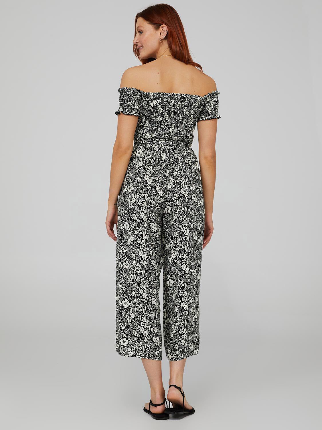 Printed Off-The-Shoulder Wide Leg Jumpsuit sold by Suzy Shier product image thumbnail 5