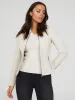 Collarless Faux Leather Jacket sold by Suzy Shier