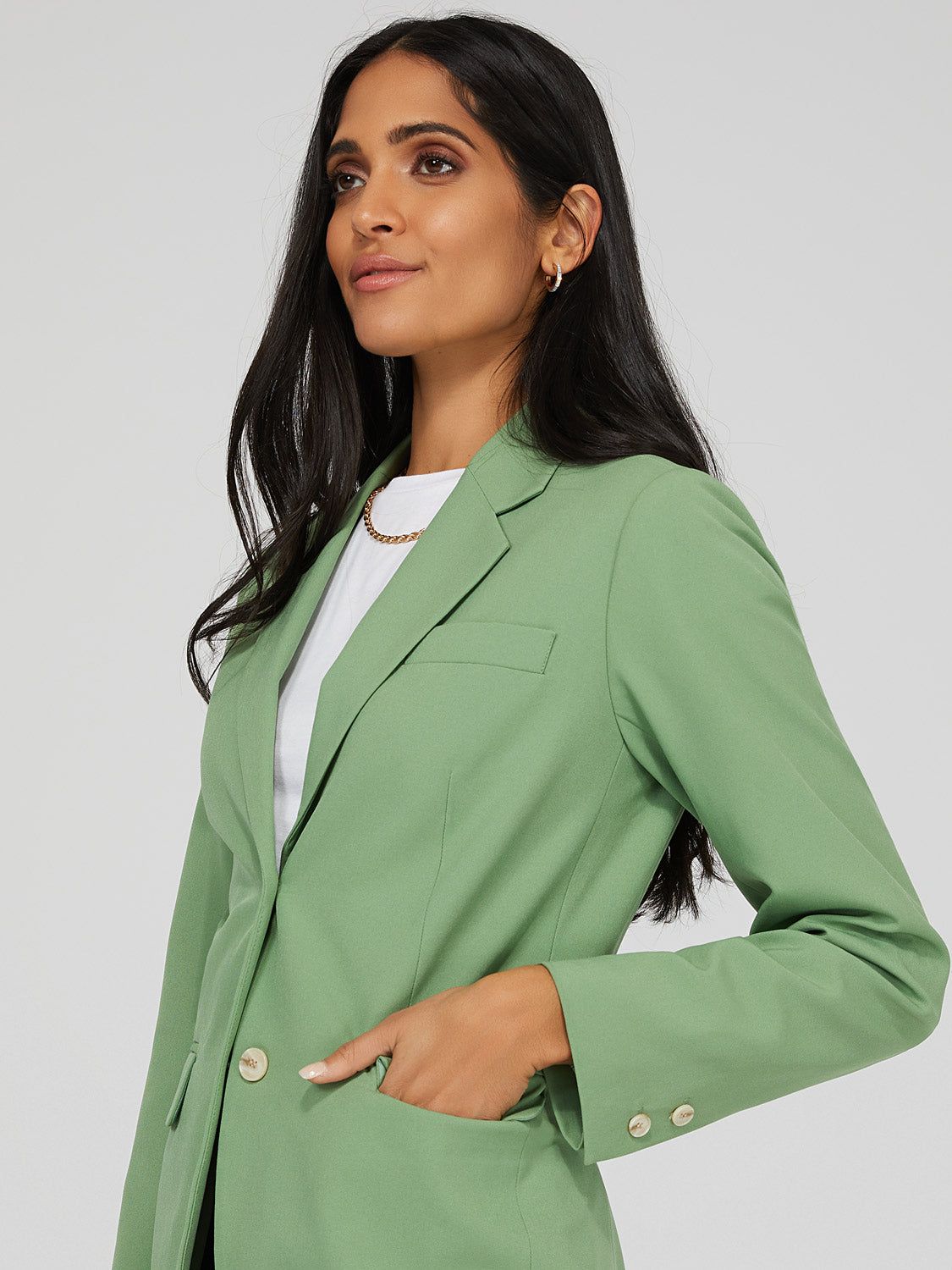 Classic Fit Two Button Blazer sold by Suzy Shier product image thumbnail 6